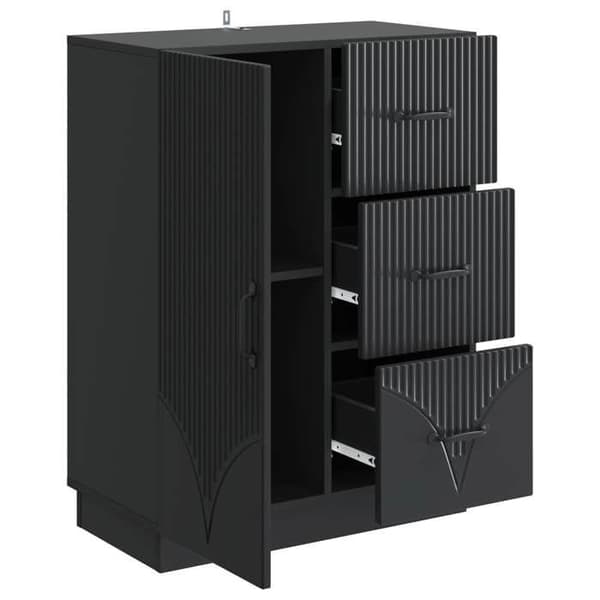 Maison Exclusive - Buffet med skuffe Sort 66 x 34,5 x 87 cm Ingeniørtræ