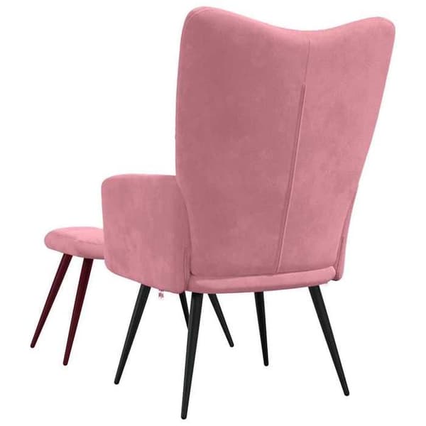 Maison Exclusive - Avkopplingsstol med fotpall i rosa sammet Ros
