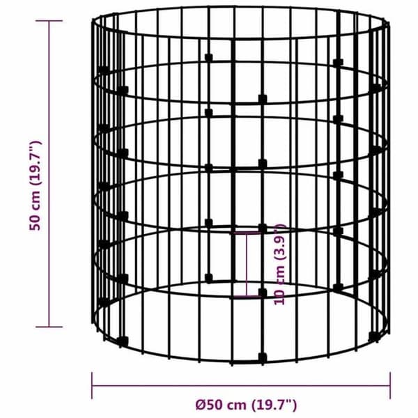 Maison Exclusive - Cirkulär gabionpelare Galvaniserat stål Ø50x50 cm silver-