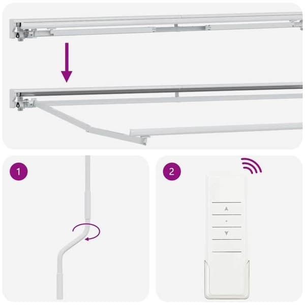 Utdragbart markis - EXKLUSIVT HUS - Elektrisk - 3,5 x 2,5 m - Polyesterduk - Aluminiumram Ljusgrå och vit