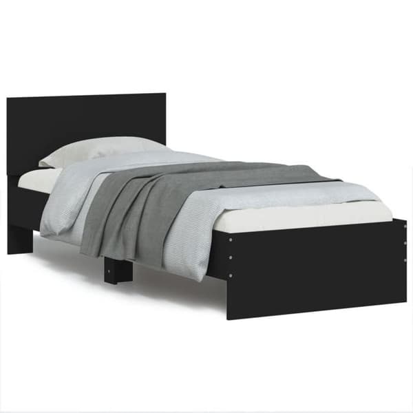 Maison Exclusive - Sengestel uden madras med sort hovedgærde 90x200 cm