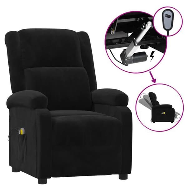 Maison Exclusive - Elektrisk massage stol i sort velour