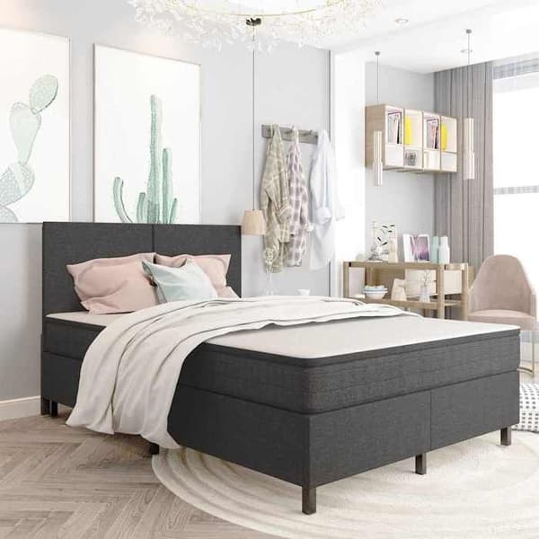 Maison Exclusive - Sängbotten med lameller Grått Tyg 160x200 cm Grå