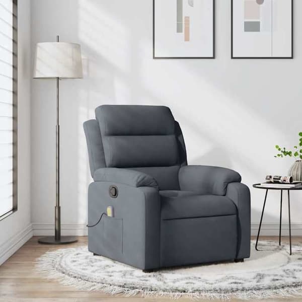 Maison Exclusive - Tummanharmaa samettinen hierontatuoli