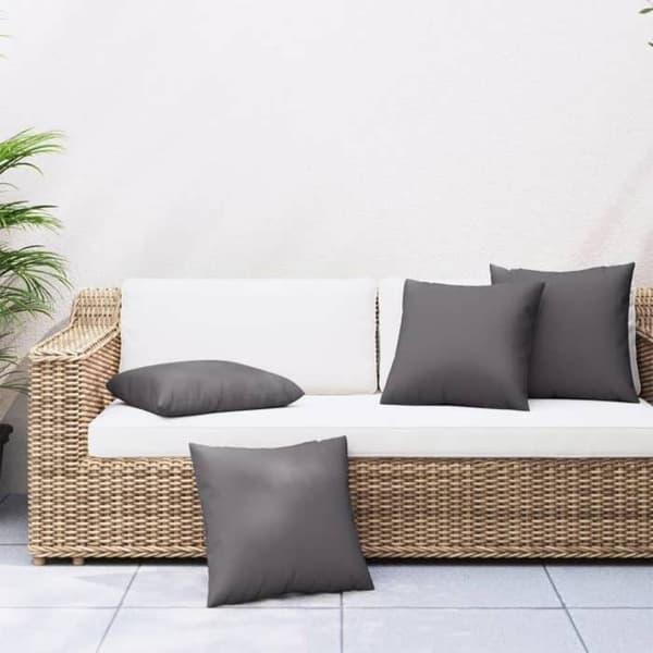 Sofa puder - EKSKLUSIV HUS - 50x50 cm - Sæt af 4 - Antracit - UV-bestandig polyester antracit