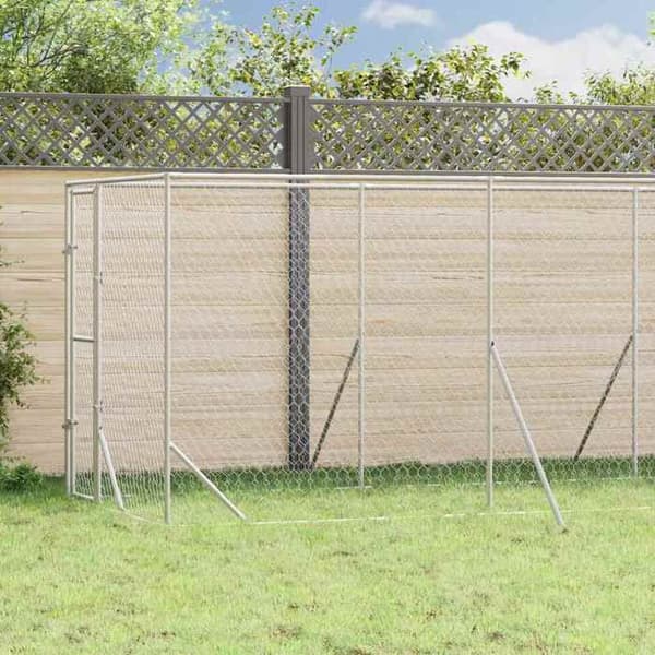 Maison Exclusive - Udendørs hundehus i sølv 2x6x2 m galvaniseret stål Silver