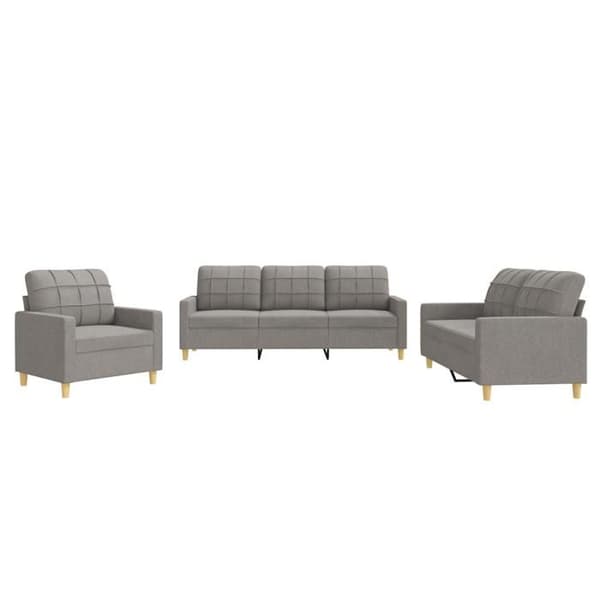 Maison Exclusive - 3-delars soffgrupp med kuddar i taupe tyg