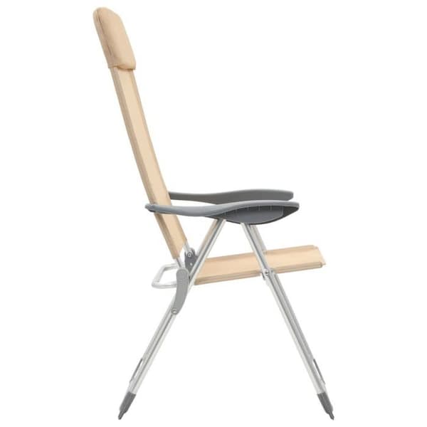 Maison Exclusive - Fällbara campingstolar set om 4 Creme Aluminium