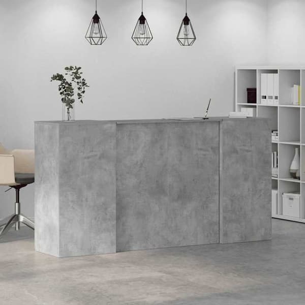 Maison Exclusive - Grå betong receptionsdisk 200x50x103,5cm ingenjörsträ