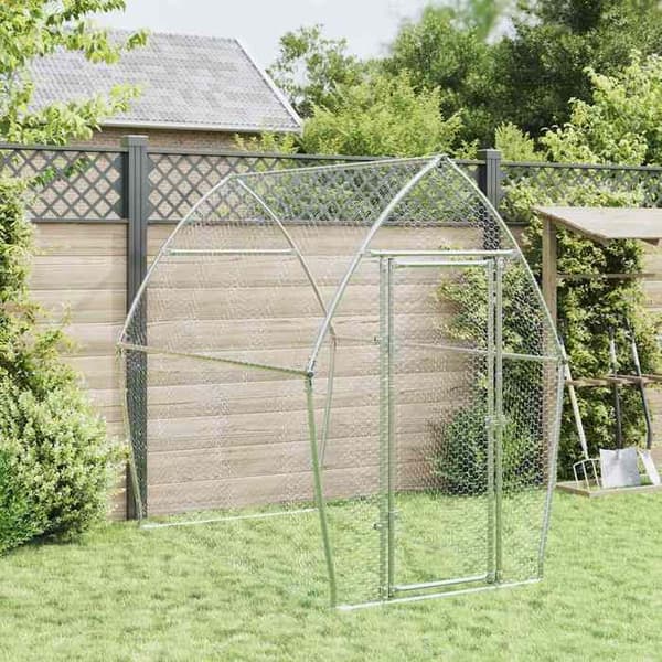 Maison Exclusive - Silverfärgad hönsgård 200x105x182 cm galvaniserat stål Silver