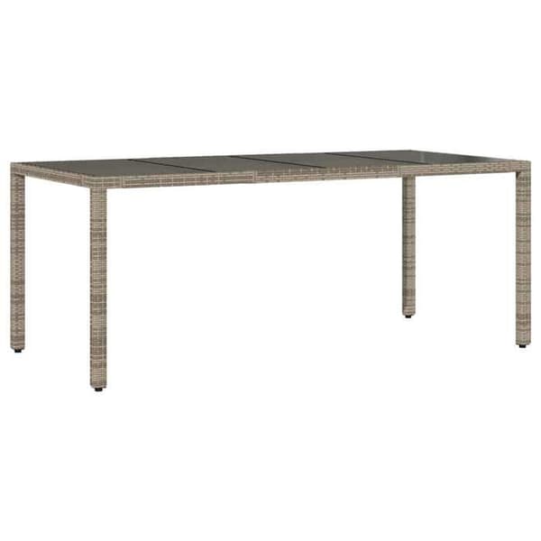 Maison Exclusive - 9-delars trädgårdsbistro-set med gråa kuddar i polyrotting