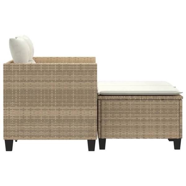 Maison Exclusive - 2-sits trädgårdssoffa med beige flätad resinpuffar