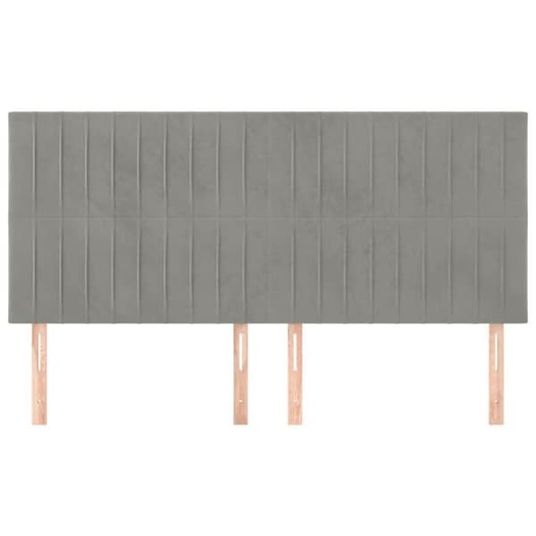 Maison Exclusive - Vaaleanharmaa pääty 160x5x118/128 cm Sametti Ljusgrått