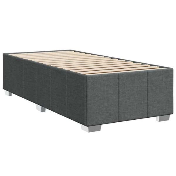 Maison Exclusive - Boxspring säng med madrass Mörkgrå 90 x 190 cm Tyg Mörkgrå