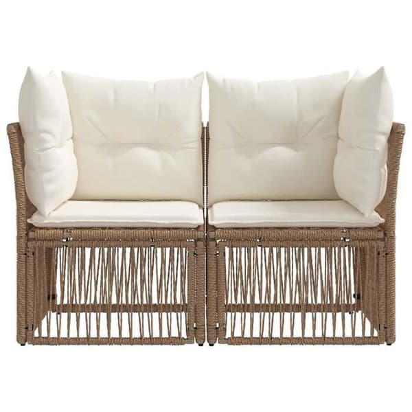 Maison Exclusive - 2-paikkainen puutarhatuoli Beige polyrotin