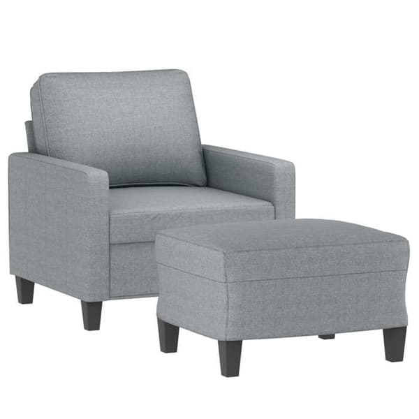 Maison Exclusive - Stol med fodskammel Lys grå 60 cm Stof
