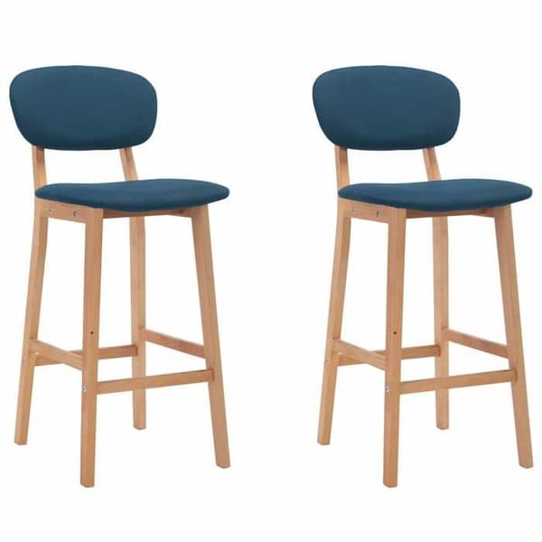 Maison Exclusive - Barstole sæt af 2 blå stof Blå