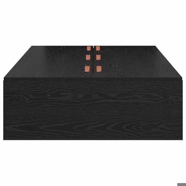 Maison Exclusive - Sengestel med opbevaring med dør Eg sort 100 x 200 cm