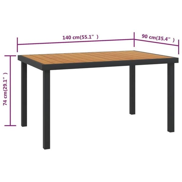 Havemøbel - EKSKLUSIV HUS - 140x90x74 cm - Brun - Aluminium og WPC - Industriel brun