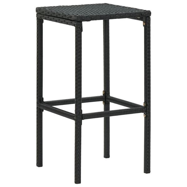 Maison Exclusive - Barstolar med kuddar, set om 6, svart flätad resin