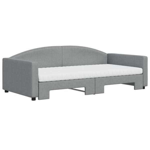 Maison Exclusive - Senge med sovesofa og lys grå madras 100x200 cm stof