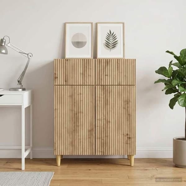 Maison Exclusive - Buffet i håndlavet egetræ 66 x 34,5 x 90 cm Ingeniørtræ