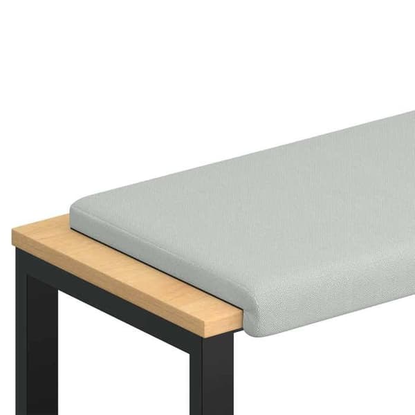 Maison Exclusive - Pude til bænk i tekstureret grå velour, dybde 35 cm Ljusgrått