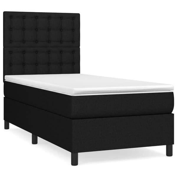 Maison Exclusive - Sengesofa med lamelbund og madras Sort 80x200 cm Stof