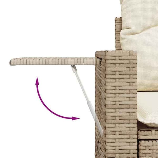 Maison Exclusive - Trädgårdsmöbler med kuddar 3 delar beige flätad resin
