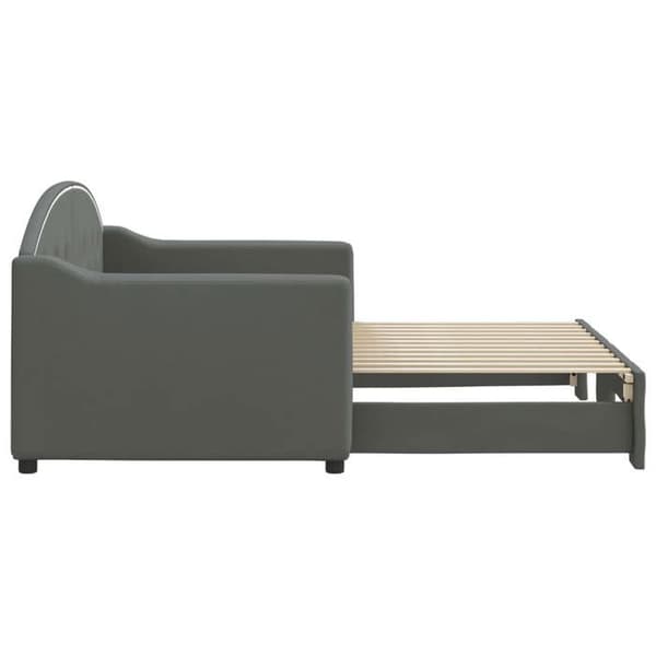 Maison Exclusive - Sovesofa med udtræk uden madras grå mørk 80x200 cm