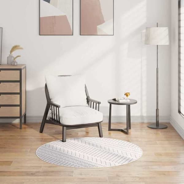 Maison Exclusive - Tvättbar matta φ120 cm svart och vit