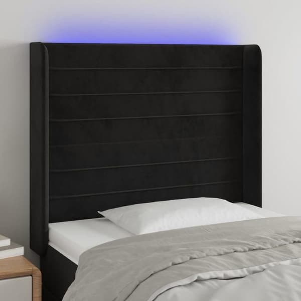 Maison Exclusive - LED-päätymustalla 83x16x118/128 cm sametti Svart