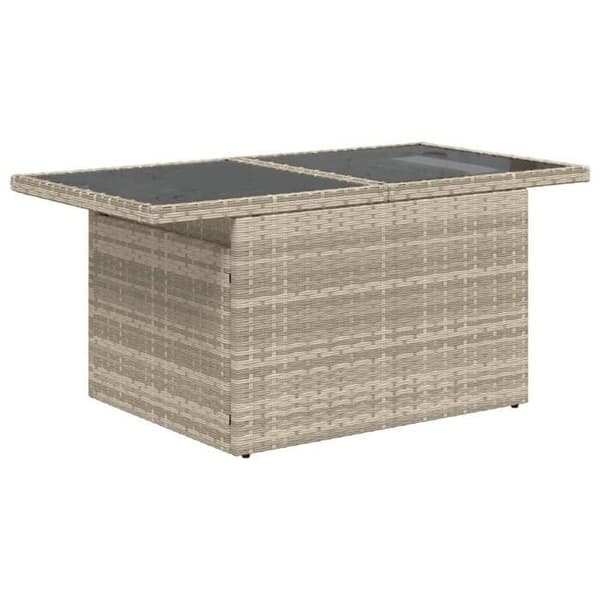 Maison Exclusive - Trädgårdsmöbler 11 delar med ljusgrå kuddar i flätad resin