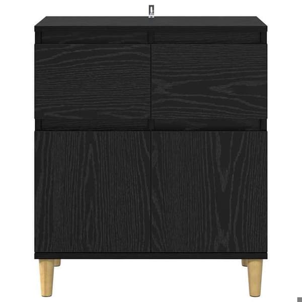 Maison Exclusive - Buffet Sort egetræ 60 x 35 x 70 cm Ingeniørtræ svart ek