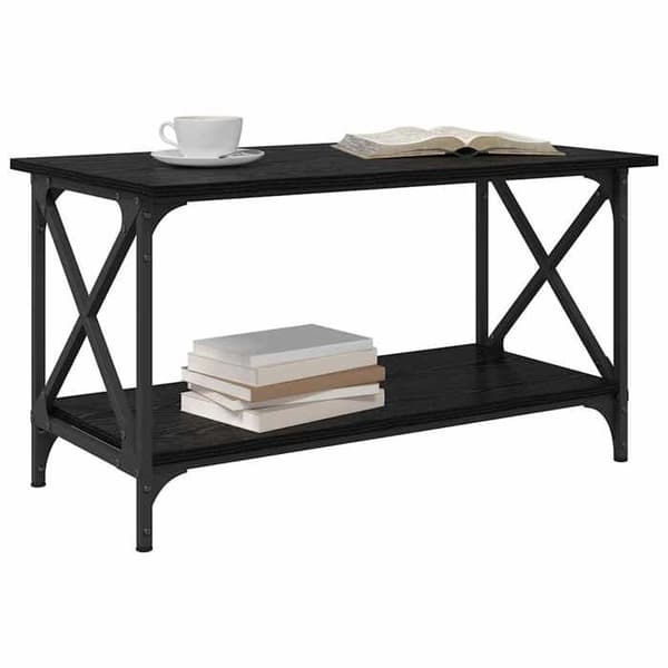 Maison Exclusive - Sofabord Eg sort 80 x 45 x 45,5 cm Ingeniørtræ