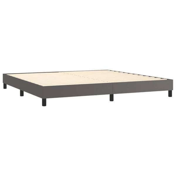 Maison Exclusive - Harmaa sänkyrunko, jossa on lattiapuut 200x200 cm keinonahkaa Grå