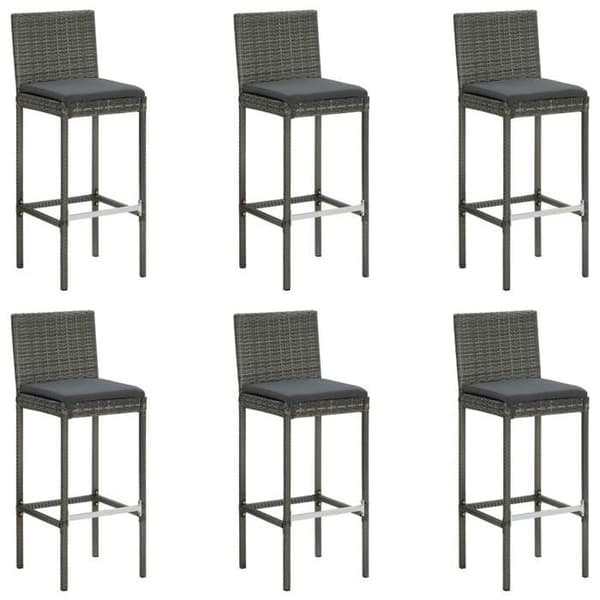 Maison Exclusive - Havebar sæt 7 dele med puder, flet i grå Grå