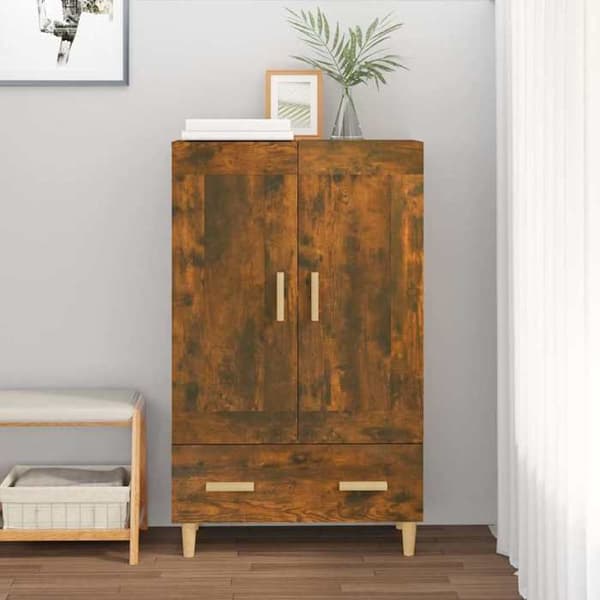 Maison Exclusive - Buffé hög Ek rökig 70x31x115 cm Ingenjörsträ