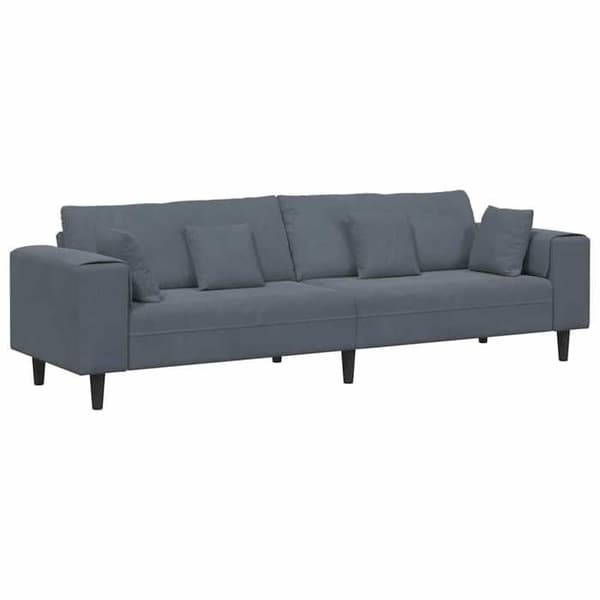 Divaani - MAISON EXCLUSIVE - 250 x 77 x 76 cm - Tummanharmaa sametti - Jousityyny - Vanerikehys Mörkgrå