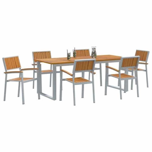 Maison Exclusive - 7 pc have spisebordssæt i grå Grå