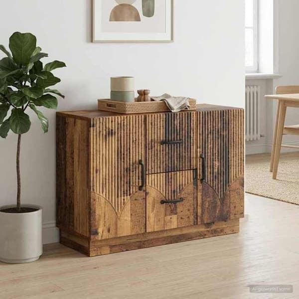 Buffet - EKSKLUSIVT HUS - Ingeniørtræ 89 x 34,5 x 57 cm - Trælook - Modulær opbevaring - Døre Ej specificerat