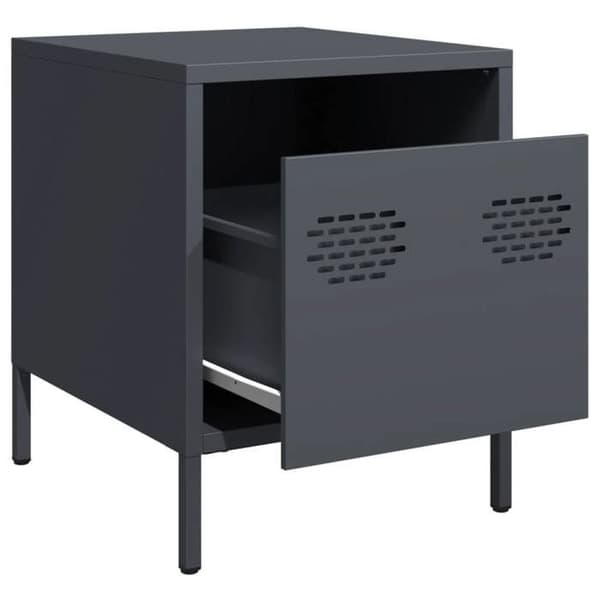 Maison Exclusive - Yöpöydät 2 kpl antrasiitti 35x39x43,5 cm teräs