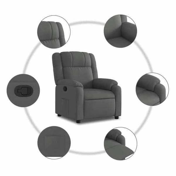 Maison Exclusive - Grått tyg reclinerfåtölj