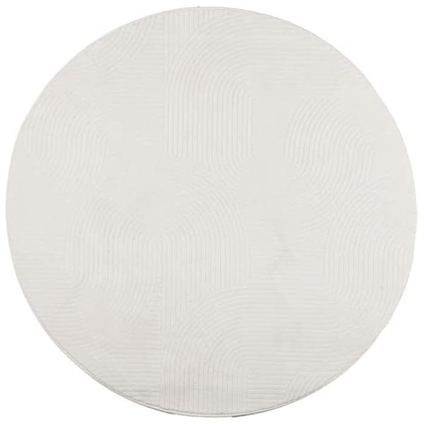 Tæppe - MAISON EXCLUSIVE - IZA - Korte hår - 100% polyester - Ø 200 cm Grädde