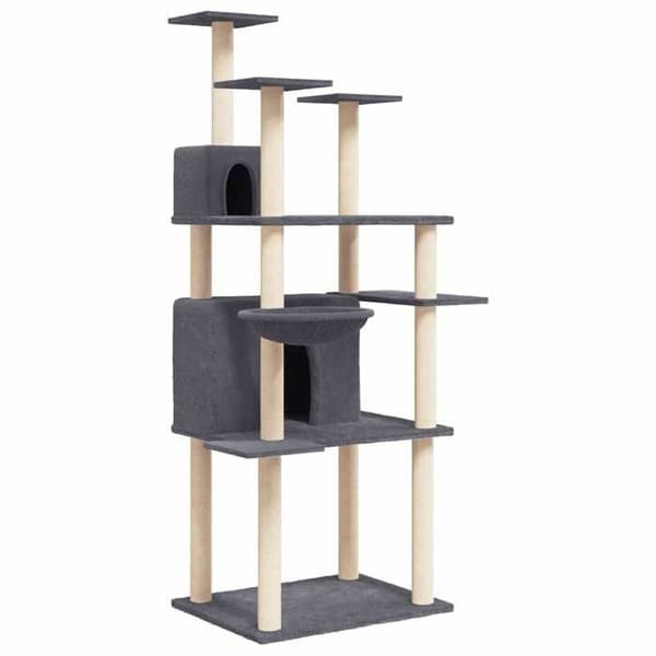 Maison Exclusive - Kattträd med sisal klöstrumpor Mörkgrå 166 cm Mörkgrå