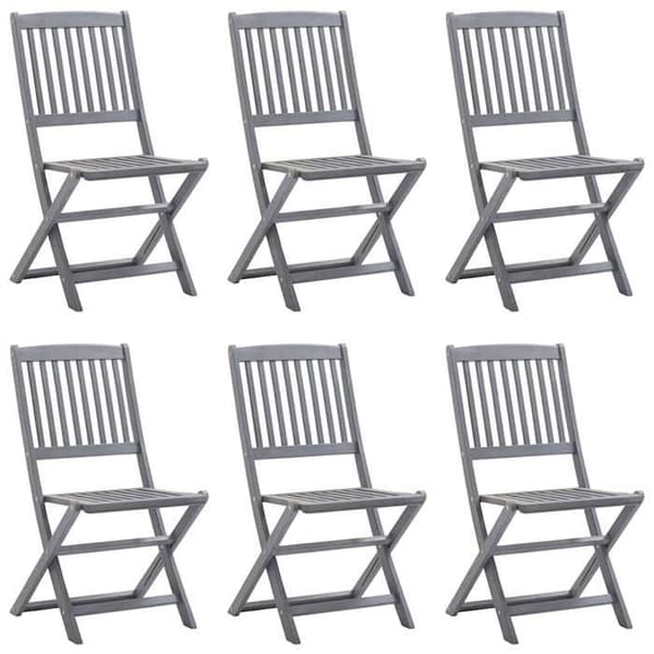 Maison Exclusive - Fällbara utomhusstolar set om 6 och kuddar i akaciaträ