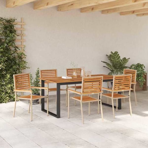 Maison Exclusive - 7-delars matgrupp för trädgård Beige