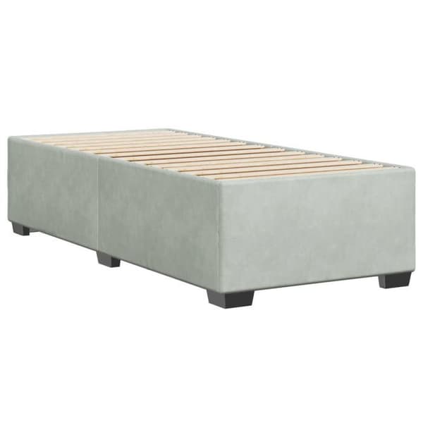Maison Exclusive - Sängram utan madrass ljusgrå 90x190 cm sammet