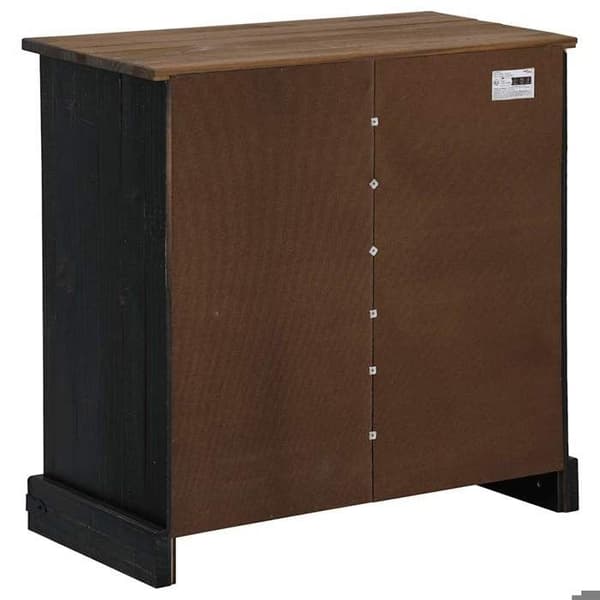 Maison Exclusive - Buffet HALDEN med skydedør sort 80x40x80 cm massiv træ Svart