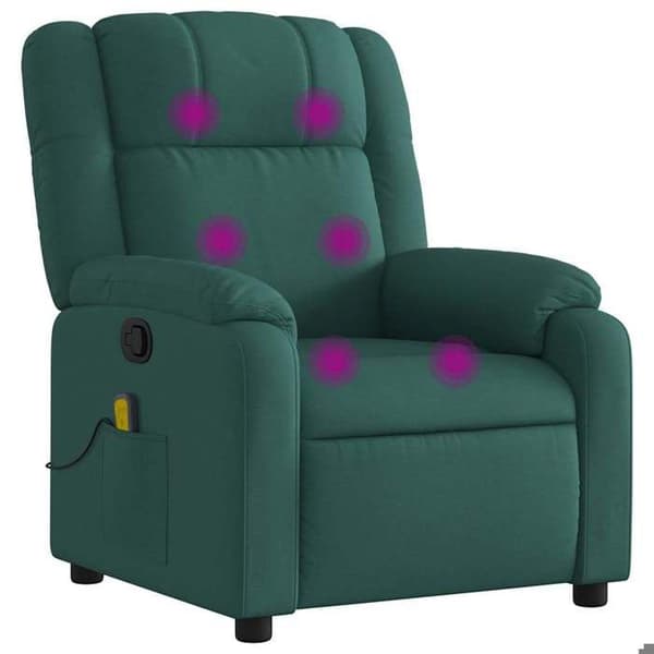 Maison Exclusive - Recliner massagestol Mörkgrön Tyg